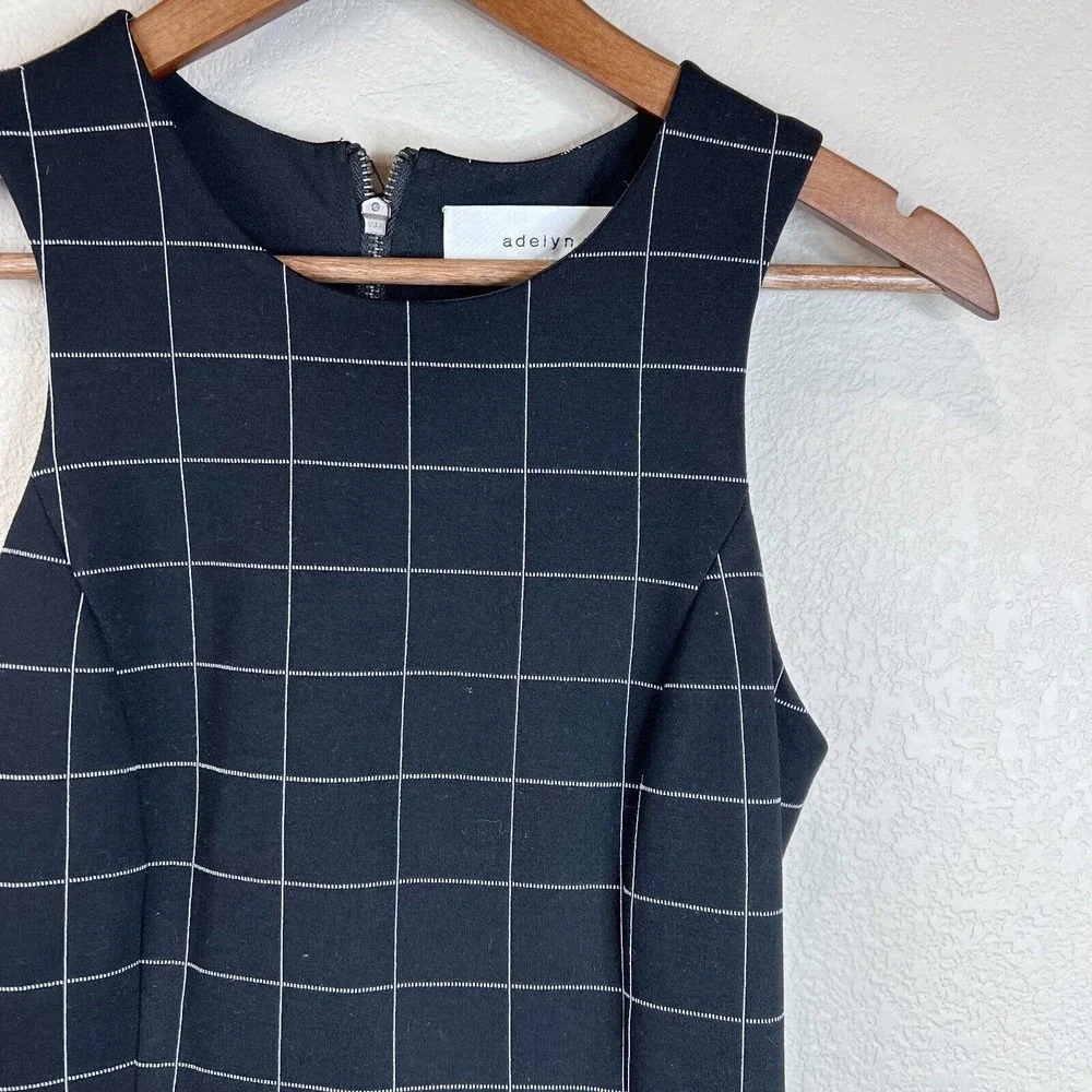 Adelyn Rae Womens Check Black & White Ruffle Bottom Dress Size‎ Small Sleeveless